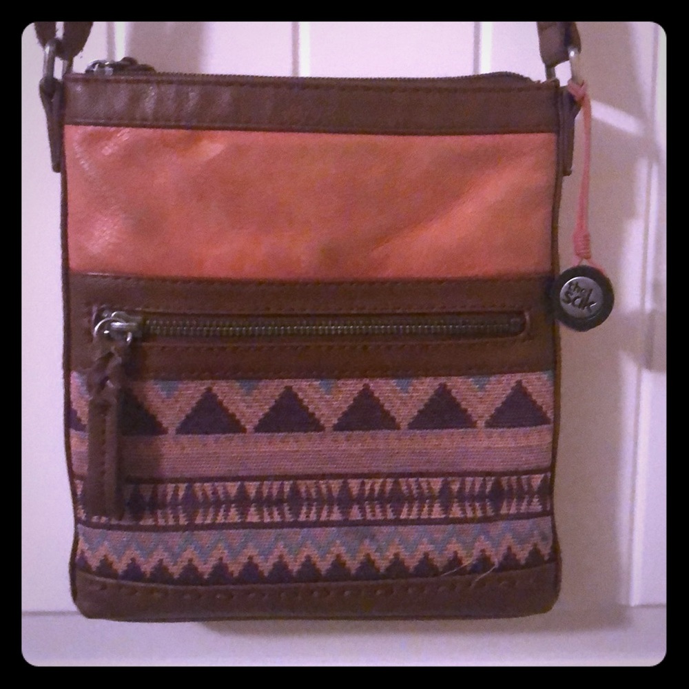 Pink and leather small purse